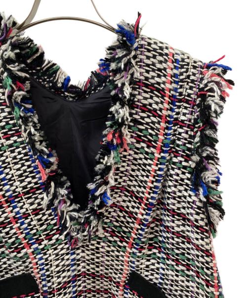 sacai（サカイ）sacai (サカイ) ツイードフリンジニットベスト マルチカラー サイズ:2の古着・服飾アイテム