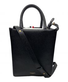 Thom Browne（トムブラウン）の古着「2WAYトートバッグ  Pebble Grain Leather Hector Icon Small Squared Tote」｜ブラック