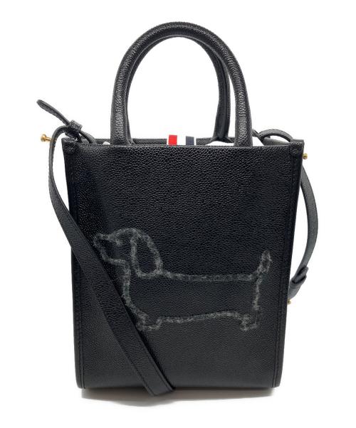 Thom Browne（トムブラウン）Thom Browne (トムブラウン) 2WAYトートバッグ  Pebble Grain Leather Hector Icon Small Squared Tote ブラック サイズ:-の古着・服飾アイテム