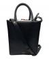 Thom Browne（トムブラウン）の古着「2WAYトートバッグ  Pebble Grain Leather Hector Icon Small Squared Tote」｜ブラック