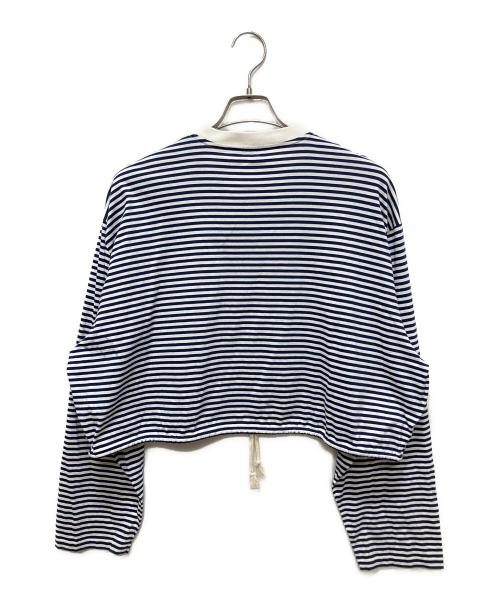 PRADA（プラダ）PRADA (プラダ) 24SS 長袖 ストライプ ジャージー Tシャツ ネイビー×ホワイト サイズ:Sの古着・服飾アイテム