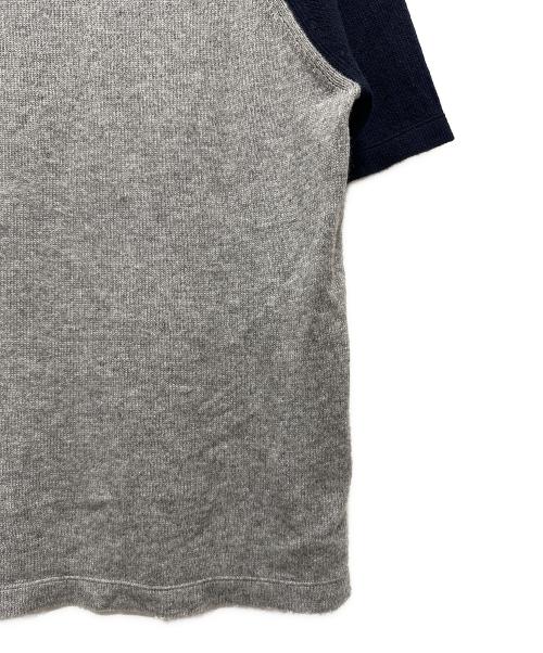 PRADA（プラダ）PRADA (プラダ) カシミヤ ラグランTシャツ ネイビー×グレー サイズ:48の古着・服飾アイテム