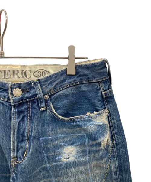 Hysteric Glamour（ヒステリックグラマー）Hysteric Glamour (ヒステリックグラマー) クラッシュデニムパンツ ブルー サイズ:30の古着・服飾アイテム