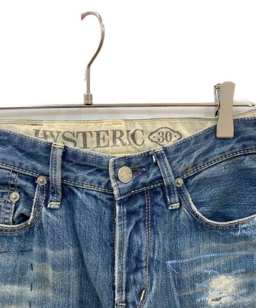 Hysteric Glamour（ヒステリックグラマー）Hysteric Glamour (ヒステリックグラマー) クラッシュデニムパンツ ブルー サイズ:30の古着・服飾アイテム