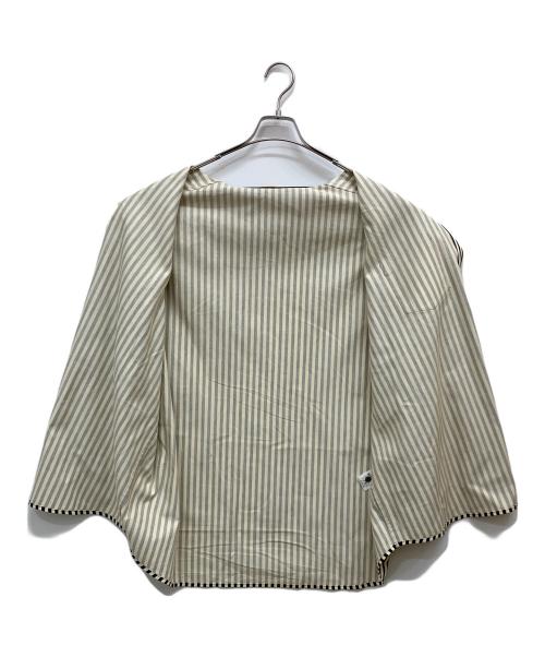 RAFNIST（ラフ二スト）RAFNIST (ラフ二スト) SHIRT “ THE SUN ” / BLACK STRIPE アイボリー×ブラック サイズ:FREEの古着・服飾アイテム