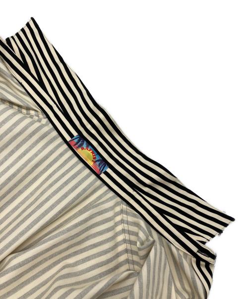RAFNIST（ラフ二スト）RAFNIST (ラフ二スト) SHIRT “ THE SUN ” / BLACK STRIPE アイボリー×ブラック サイズ:FREEの古着・服飾アイテム