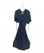 LOKITHOロキト）の古着「Gatherd Drape Dress」｜ネイビー