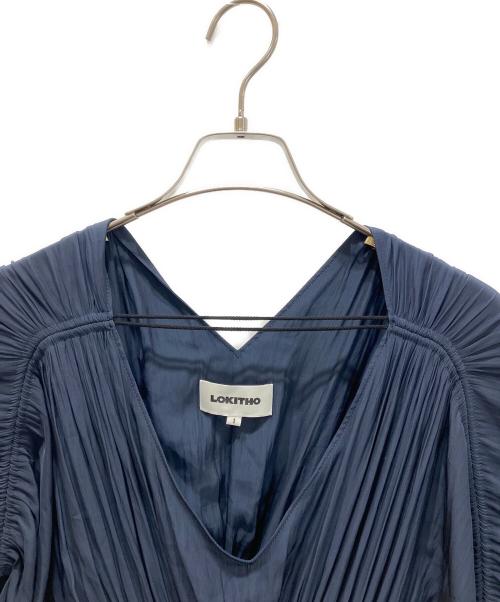 LOKITHO（ロキト）LOKITHO (ロキト) Gatherd Drape Dress ネイビー サイズ:1の古着・服飾アイテム