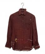 JSELFジゼルフ）の古着「Print Silk Shirts -薫-」｜バーガンディー