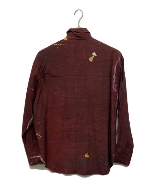 JSELF（ジゼルフ）JSELF (ジゼルフ) Print Silk Shirts -薫- バーガンディー サイズ:Freeの古着・服飾アイテム