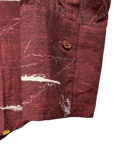 JSELF（ジゼルフ）JSELF (ジゼルフ) Print Silk Shirts -薫- バーガンディー サイズ:Freeの古着・服飾アイテム