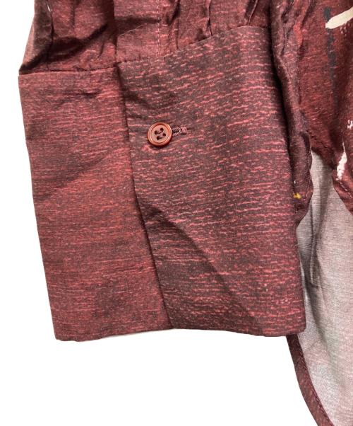 JSELF（ジゼルフ）JSELF (ジゼルフ) Print Silk Shirts -薫- バーガンディー サイズ:Freeの古着・服飾アイテム