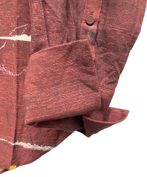 JSELF（ジゼルフ）JSELF (ジゼルフ) Print Silk Shirts -薫- バーガンディー サイズ:Freeの古着・服飾アイテム