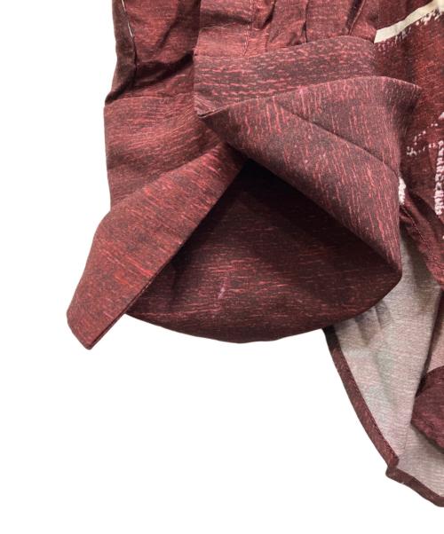 JSELF（ジゼルフ）JSELF (ジゼルフ) Print Silk Shirts -薫- バーガンディー サイズ:Freeの古着・服飾アイテム