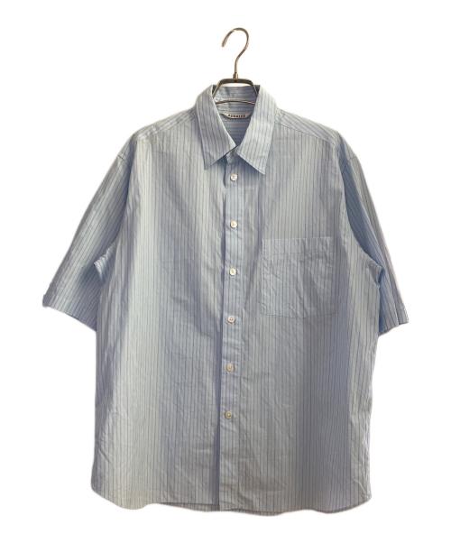 AURALEE（オーラリー）AURALEE (オーラリー) SUVIN HIGH COUNT CLOTH STRIPE HALF SLEEVED SHIRT スカイブルー サイズ:3の古着・服飾アイテム