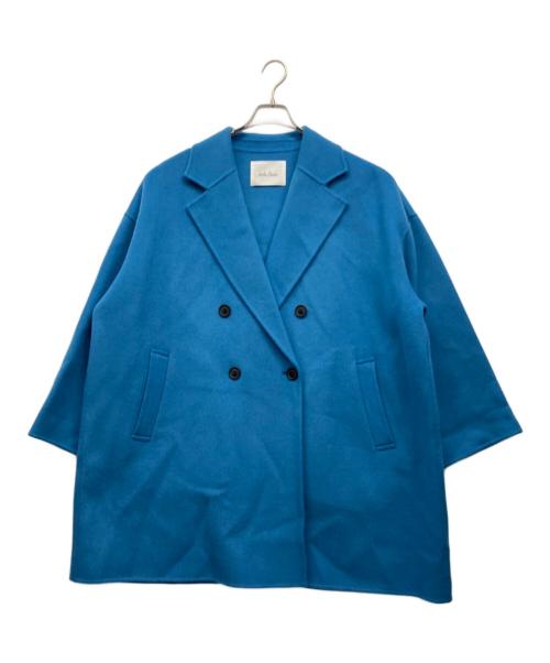 Mila Owen（ミラオーウェン）Mila Owen (ミラオーウェン) ワイドシルエットダブルブレストコート ブルー サイズ:ONE SIZEの古着・服飾アイテム