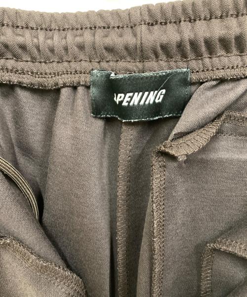 OPENING act（オープニングアクト）OPENING ACT (オープニングアクト) サイドデザインナローストレートトラックパンツ ブラウン サイズ:SIZE Lの古着・服飾アイテム