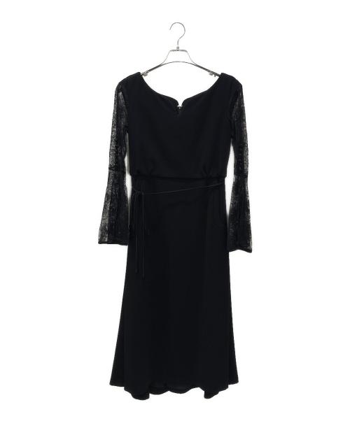 Mame Kurogouchi（マメクロゴウチ）Mame Kurogouchi (マメクロゴウチ) river lace sleeve dress/リバーレーススリーブドレス ブラック サイズ:1の古着・服飾アイテム