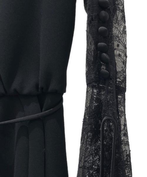 Mame Kurogouchi（マメクロゴウチ）Mame Kurogouchi (マメクロゴウチ) river lace sleeve dress/リバーレーススリーブドレス ブラック サイズ:1の古着・服飾アイテム