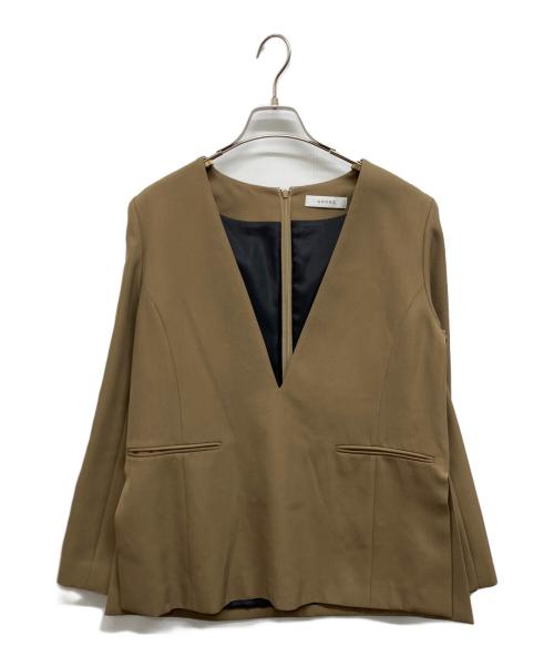 ADORE（アドーア）ADORE (アドーア) クリアツイルブラウス ベージュ サイズ:38の古着・服飾アイテム