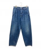 Graphpaperグラフペーパー）の古着「Selvage Denim Two Tuck Tapered Pants」｜インディゴ