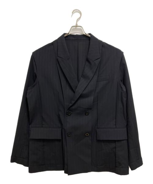 sacai（サカイ）sacai (サカイ) Chalk Stripe Jacket ブラック サイズ:3の古着・服飾アイテム