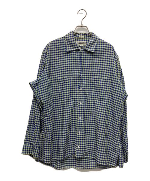 INDIVIDUALIZED SHIRTS（インディビジュアライズドシャツ）INDIVIDUALIZED SHIRTS (インディビジュアライズドシャツ) MOJITO (モヒート) ABSHINTH SHIRT ブルー サイズ:XLの古着・服飾アイテム