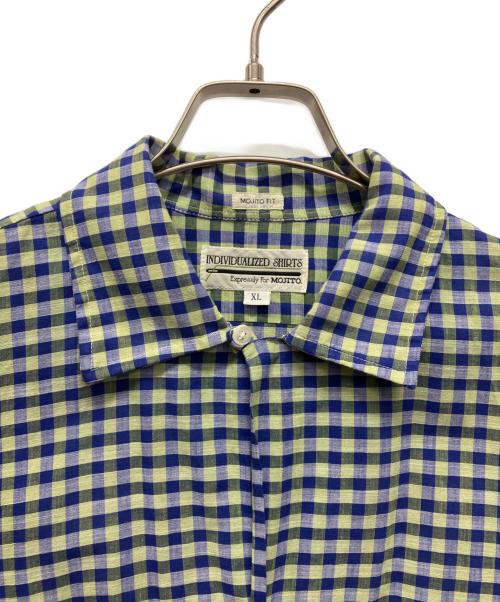 INDIVIDUALIZED SHIRTS（インディビジュアライズドシャツ）INDIVIDUALIZED SHIRTS (インディビジュアライズドシャツ) MOJITO (モヒート) ABSHINTH SHIRT ブルー サイズ:XLの古着・服飾アイテム