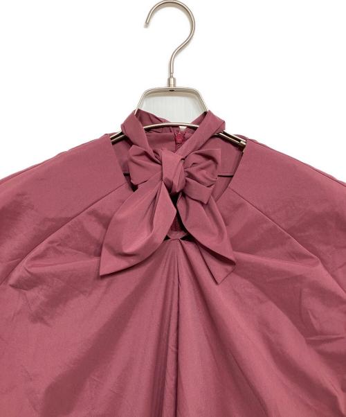 ROPE（ロペ）ROPE (ロペ) スカーフモチーフフレンチスリーブブラウス パープル サイズ:ｆの古着・服飾アイテム