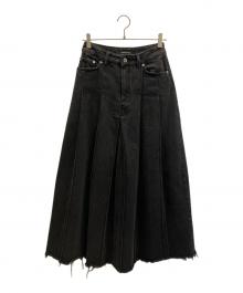 MAISON SPECIAL（メゾンスペシャル）の古着「Pleated Denim Skirt」｜ブラック