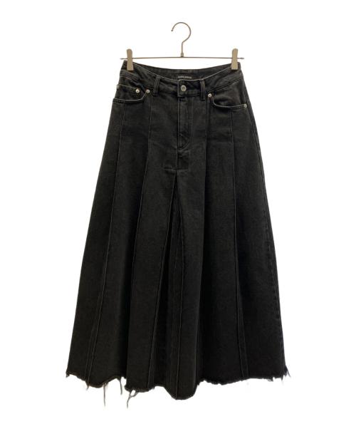 MAISON SPECIAL（メゾンスペシャル）MAISON SPECIAL (メゾンスペシャル) Pleated Denim Skirt ブラック サイズ:36の古着・服飾アイテム