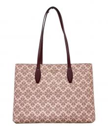 Kate Spade（ケイトスペード）の古着「オール デイ スペード フラワー コーテッド キャンバス ラージ トート」｜ピンクマルチ