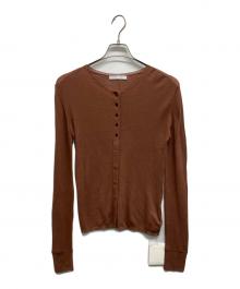 ETRE TOKYO（エトレトウキョウ）の古着「シアーハイゲージニットカーディガン」｜ブラウン