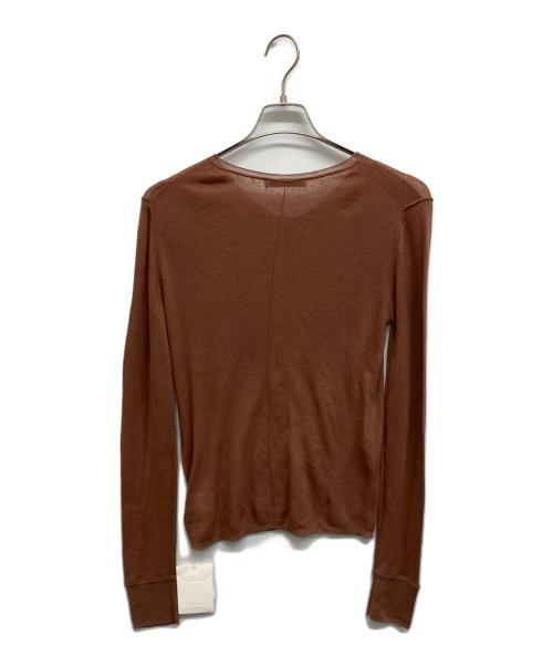 ETRE TOKYO（エトレトウキョウ）ETRE TOKYO (エトレトウキョウ) シアーハイゲージニットカーディガン ブラウン サイズ:Freeの古着・服飾アイテム