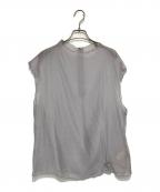 overdue flairオーバーデュー フレア）の古着「SHEER SLEEVELESS BLOUSE」｜グレー