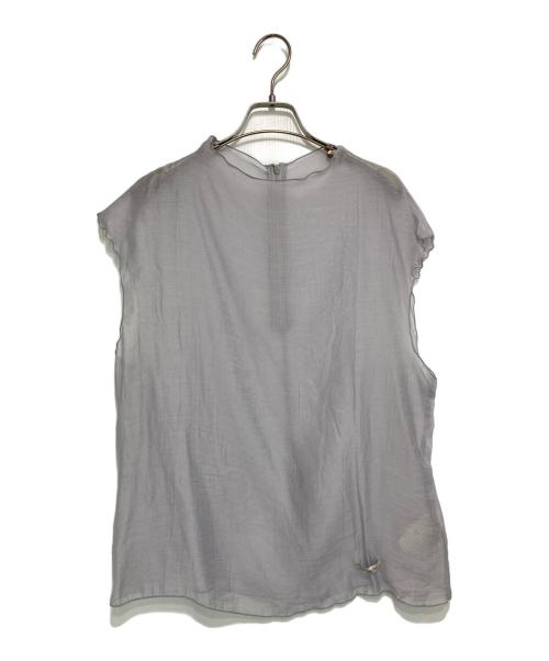 overdue flair（オーバーデュー フレア）overdue flair (オーバーデュー フレア) SHEER SLEEVELESS BLOUSE グレー サイズ:Fの古着・服飾アイテム