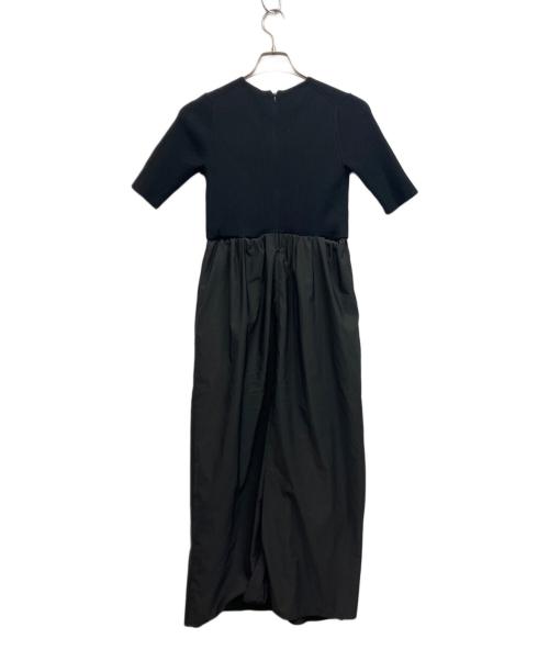 LOUNIE（ルーニー）LOUNIE (ルーニー) Kanako Sato (カナコ サトウ) タフタドッキングニットワンピース ブラック サイズ:Freeの古着・服飾アイテム