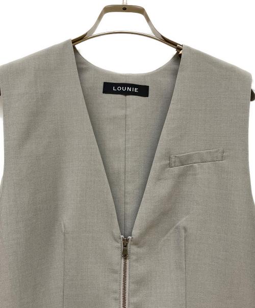 LOUNIE（ルーニー）LOUNIE (ルーニー) フロントファスナーオールインワン グレー サイズ:38の古着・服飾アイテム