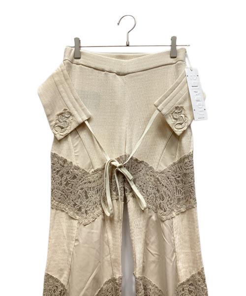 SEIVSON（セイヴソン）SEIVSON (セイヴソン) 2-Way Layered V-Cut Lace Pants カーキ サイズ:M 未使用品の古着・服飾アイテム