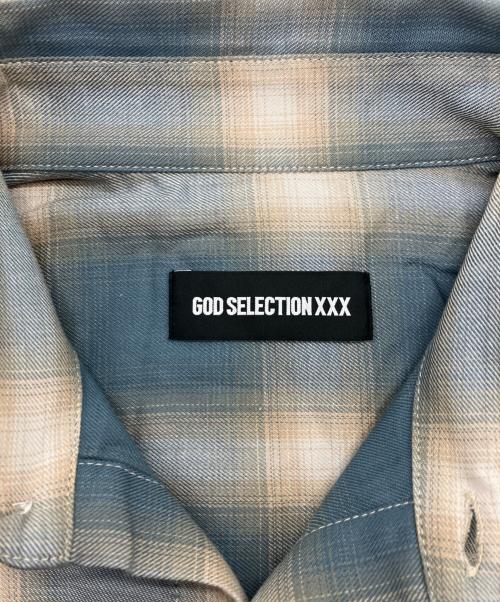 GOD SELECTION XXX（ゴッド セレクション トリプルエックス）GOD SELECTION XXX (ゴッド セレクション トリプルエックス) チェックシャツ サックスブルー サイズ:Free 未使用品の古着・服飾アイテム