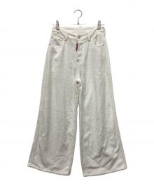 DSQUARED2（ディースクエアード）の古着「TERRY COTTON WIDE-LEG PANTS」｜ホワイト