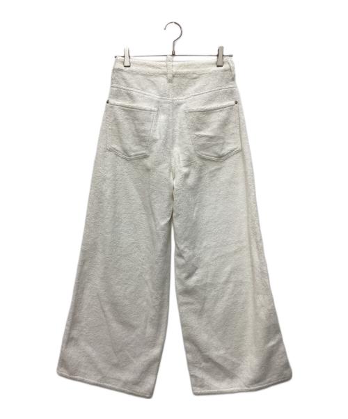 DSQUARED2（ディースクエアード）DSQUARED2 (ディースクエアード) TERRY COTTON WIDE-LEG PANTS ホワイト サイズ:38の古着・服飾アイテム
