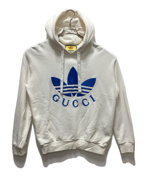 GUCCI（グッチ）GUCCI (グッチ) adidas (アディダス) プルオーバーパーカー ホワイト サイズ:ＸＳの古着・服飾アイテム