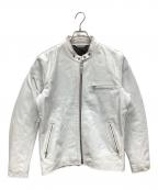 FREEDOMフリーダム）の古着「シングルライダースジャケット」｜ホワイト