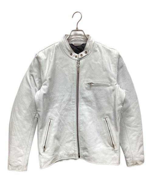 FREEDOM（フリーダム）FREEDOM (フリーダム) シングルライダースジャケット ホワイト サイズ:38の古着・服飾アイテム
