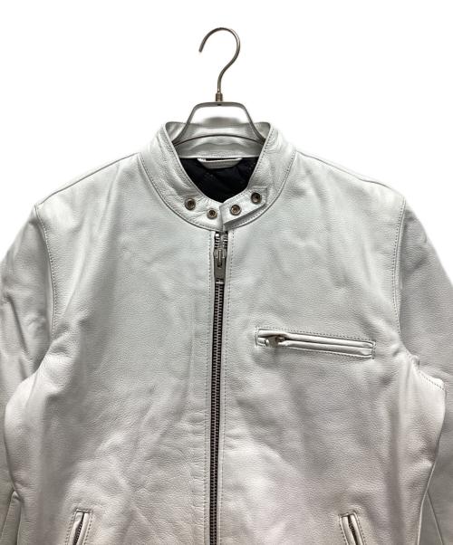 FREEDOM（フリーダム）FREEDOM (フリーダム) シングルライダースジャケット ホワイト サイズ:38の古着・服飾アイテム