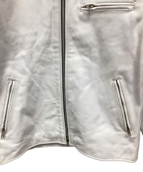 FREEDOM（フリーダム）FREEDOM (フリーダム) シングルライダースジャケット ホワイト サイズ:38の古着・服飾アイテム