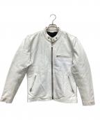 FREEDOMフリーダム）の古着「シングルライダースジャケット」｜ホワイト