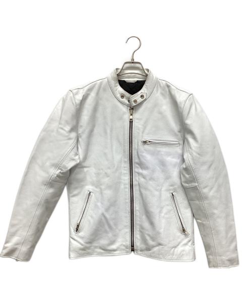 FREEDOM（フリーダム）FREEDOM (フリーダム) シングルライダースジャケット ホワイト サイズ:38の古着・服飾アイテム