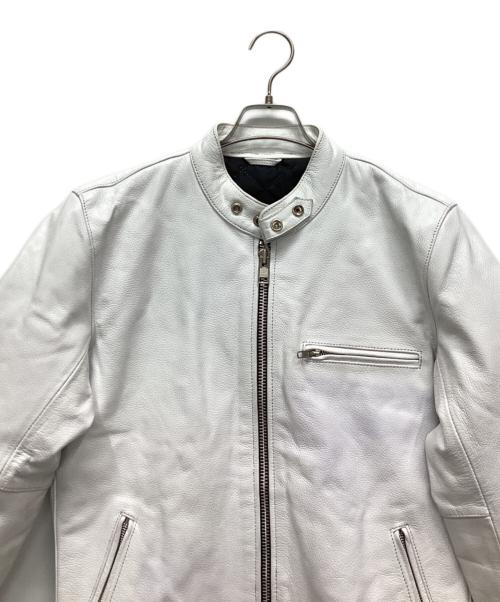 FREEDOM（フリーダム）FREEDOM (フリーダム) シングルライダースジャケット ホワイト サイズ:38の古着・服飾アイテム